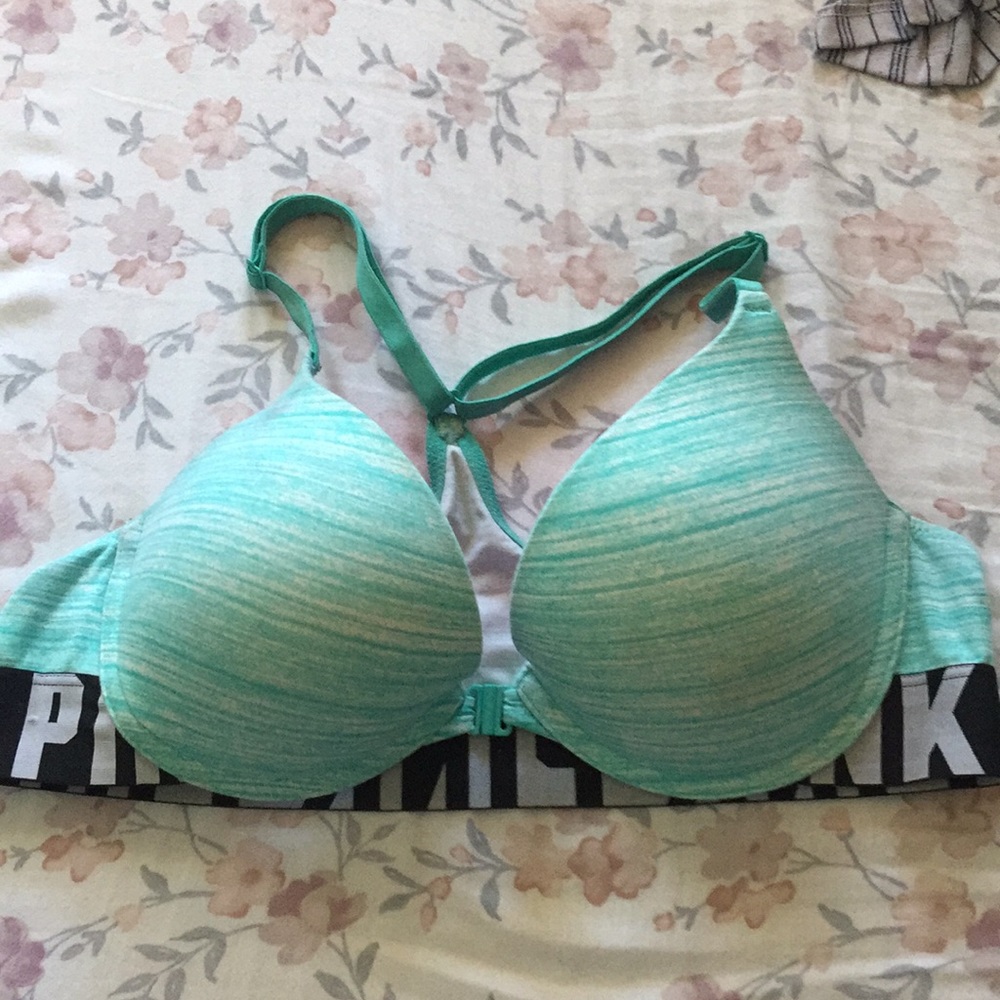 Turquoise sports bra from PINK